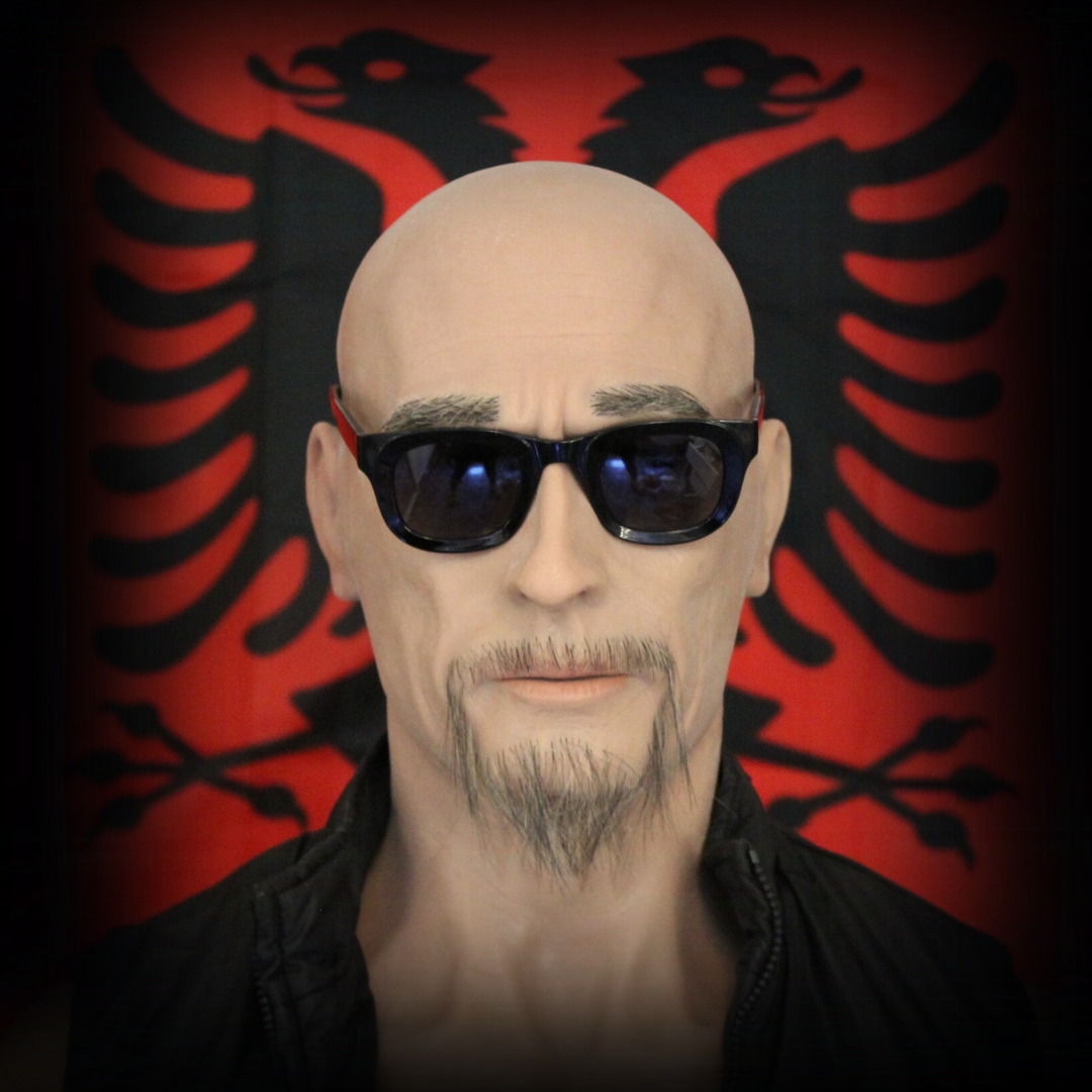 M4: Lifelike White Male Mask – 55 Years Old with Mustache and Beard