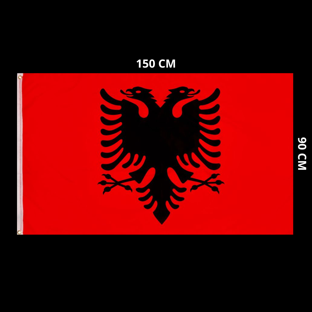 ALBANIAN FLAG - BANDERA DE ALBANIA - BANDIERA DELL'ALBANIA [90 X 150 CM]