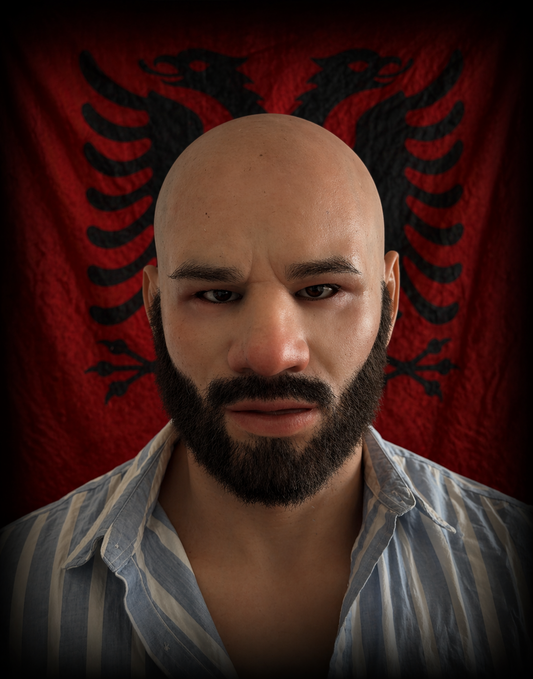 M14: Hyper-Realistic Bald Male Mask – 35 Years Old